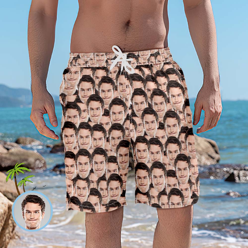 Face Frenzy - Men`s Custom Beach Trunks - MyHawaiianShirtsAU