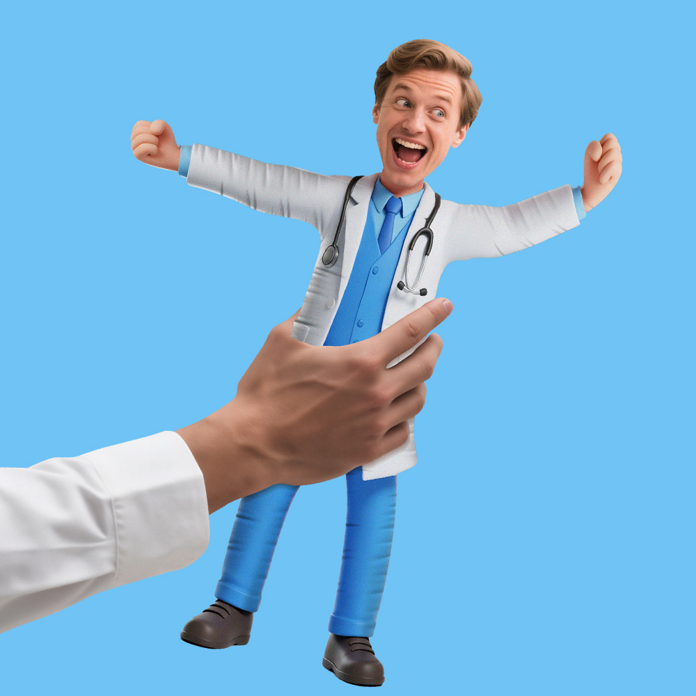 Custom Face Photo Twistable Mini Me Keychain/Doll Gift For Doctor - MyHawaiianShirtsAU