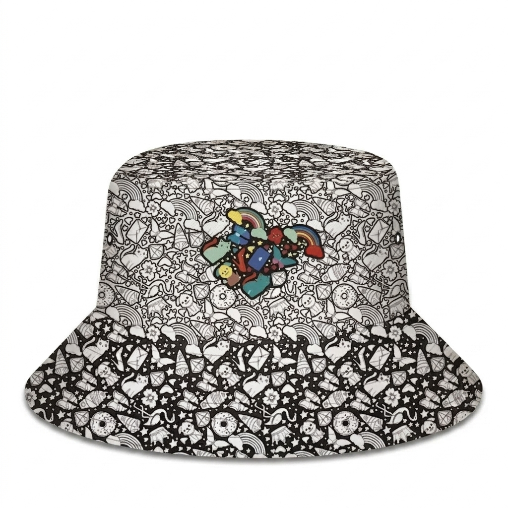 DIY Coloring Rainbow Bucket Hat with 24 Colors Markers, Color Your Own Bucket Hat, Customizable Diys Colorings Bucket Hat, Creative Diys Colorings Bucket Hat for Adults - MyHawaiianShirtsAU