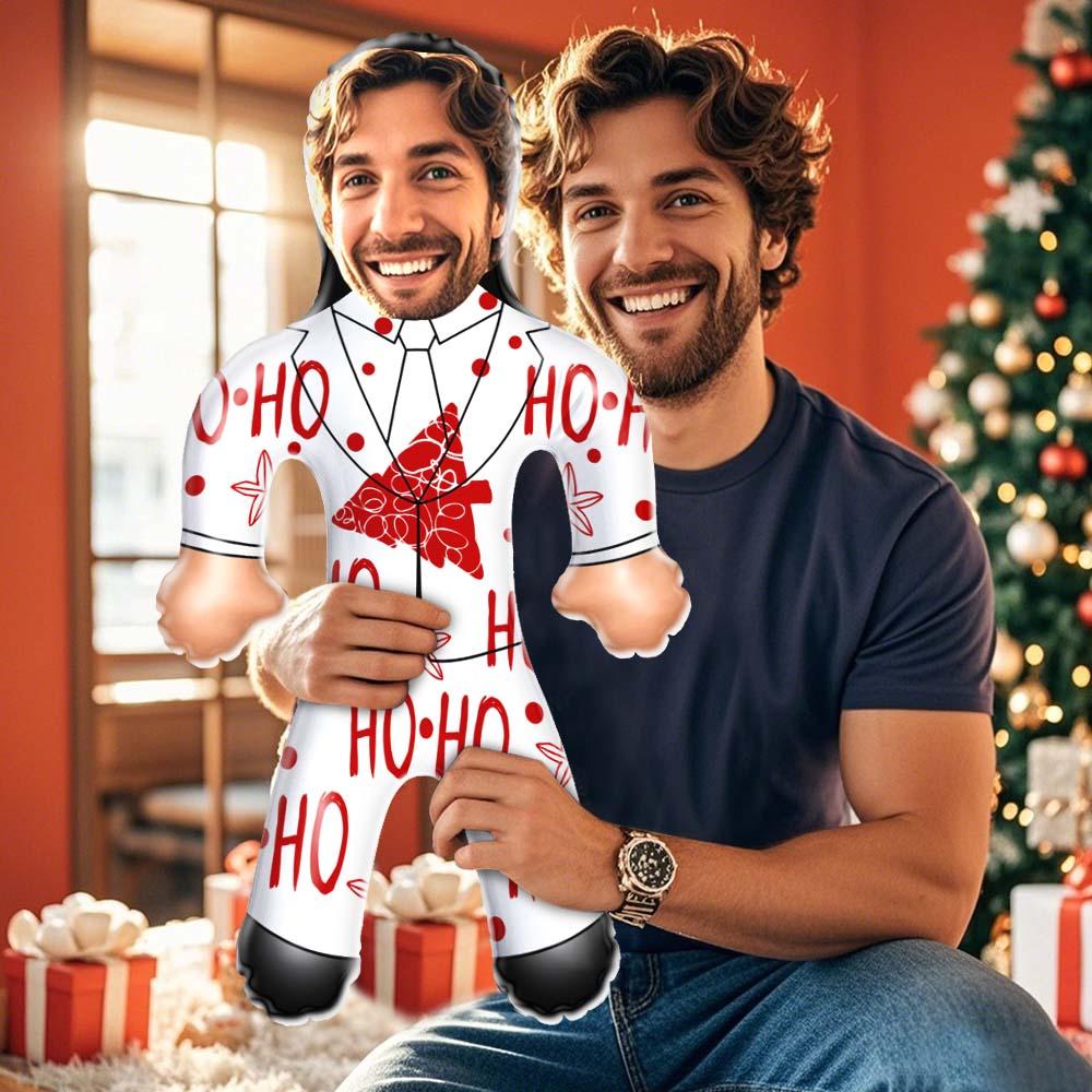 Custom Blow Up Doll Custom Face Christmas Air Minime Doll Funny Inflatable Doll - White Christmas Suit