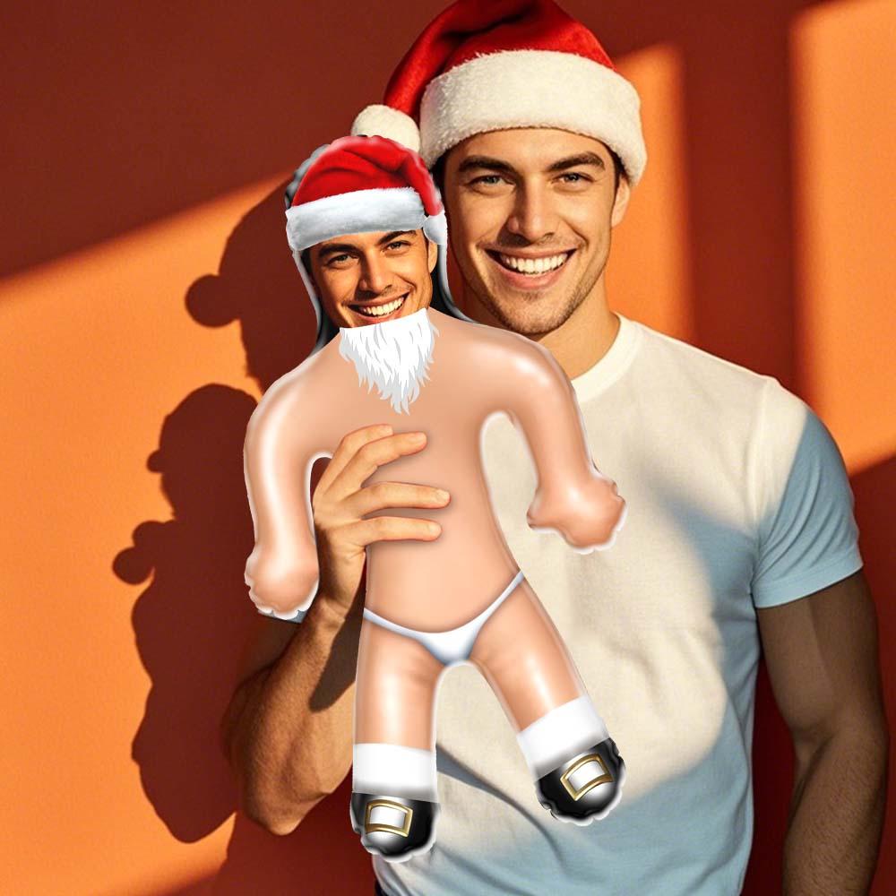 Custom Funny Santa Claus Blow Up Doll Custom Your Face On It Christmas Gifts For Her - MyHawaiianShirtsAU