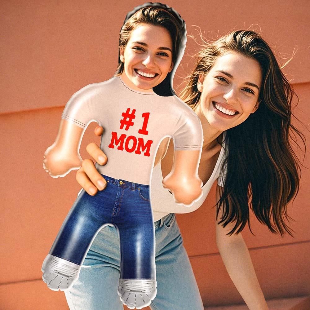 #1 Mom Air Minime Doll – Personalized Inflatable Gift with Your Face - MyHawaiianShirtsAU