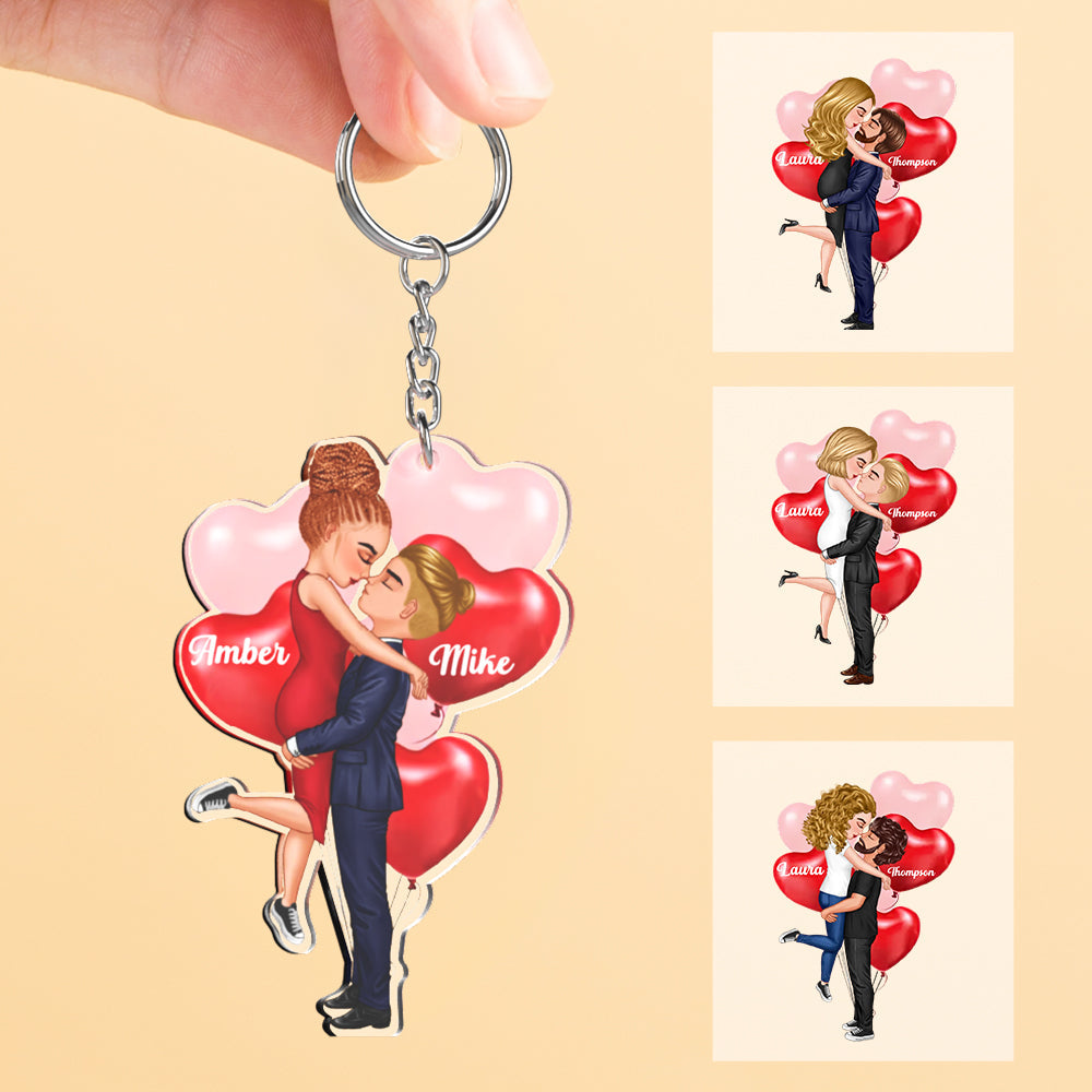 Personalized Acrylic Keychain Couple Hugging Gifts for Lover - MyHawaiianShirtsAU