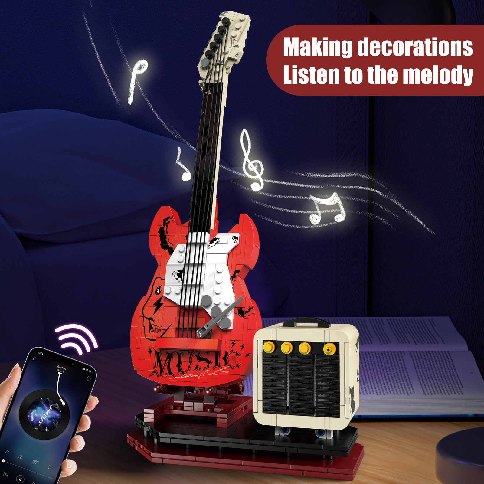 Bluetooth Brick Rock Guitar Speaker Brick Music Toy For Him Gift For Music Lovers - MyHawaiianShirtsAU