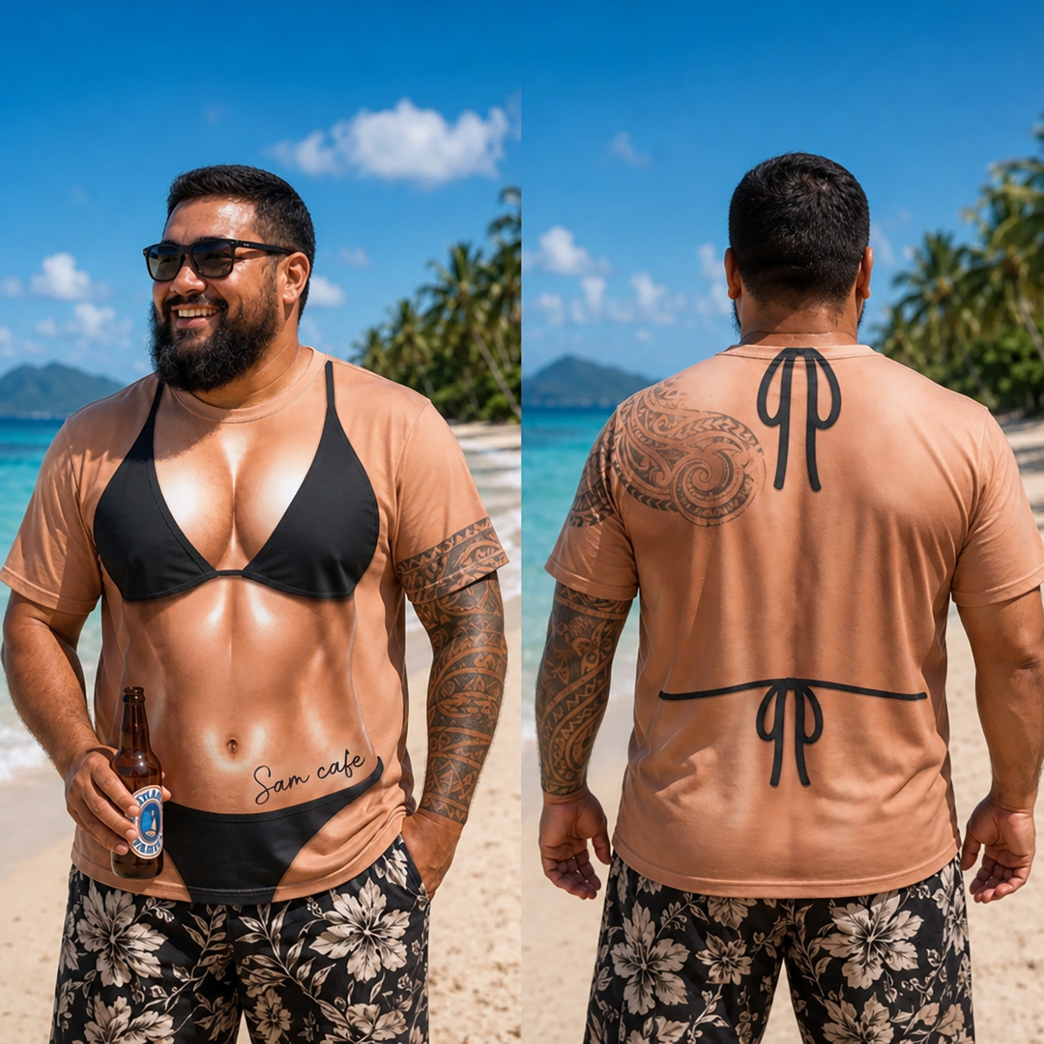 Funny Bikini Body 3D Printed T-Shirt - Novelty Gag Gift for Men & Bachelor Parties