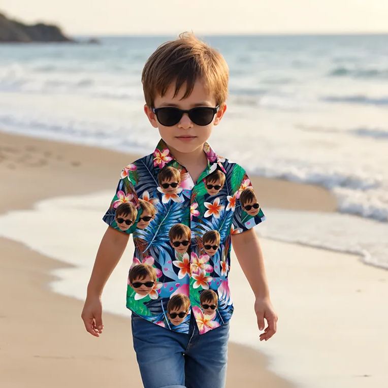 Tropical Wild - Custom Kids Unisex Hawaiian Shirt - MyHawaiianShirtsAU