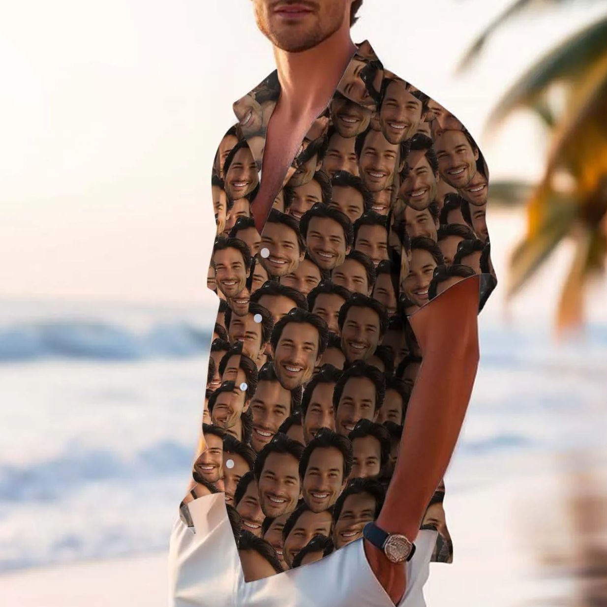 Face Frenzy - Custom Men Hawaiian Shirts - MyHawaiianShirtsAU