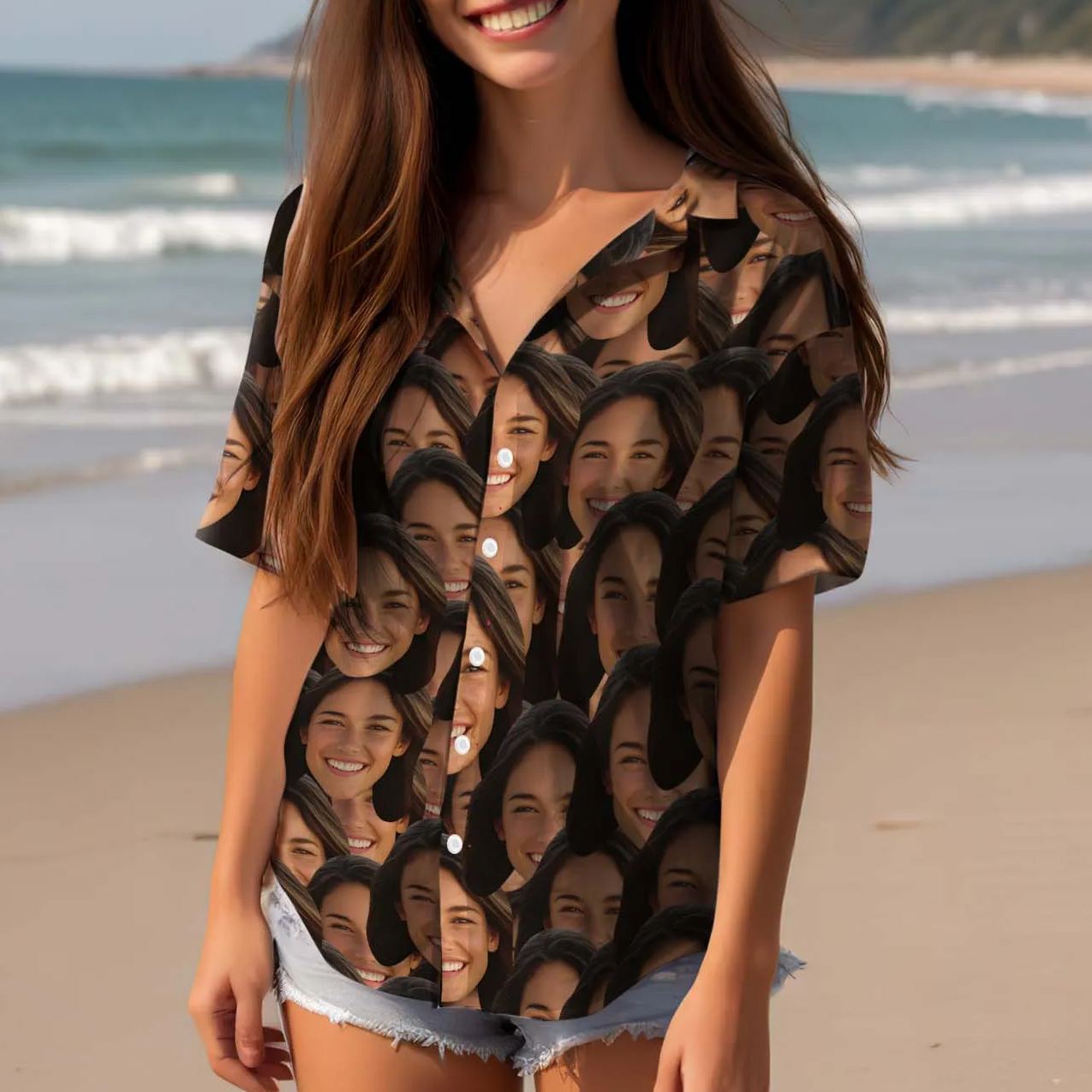 Face Frenzy - Custom Women Hawaiian Shirt - MyHawaiianShirtsAU
