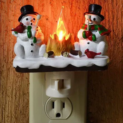 Christmas Night Light Plug-In Lamp Snowman, Santa, Gnome & Puppy Designs