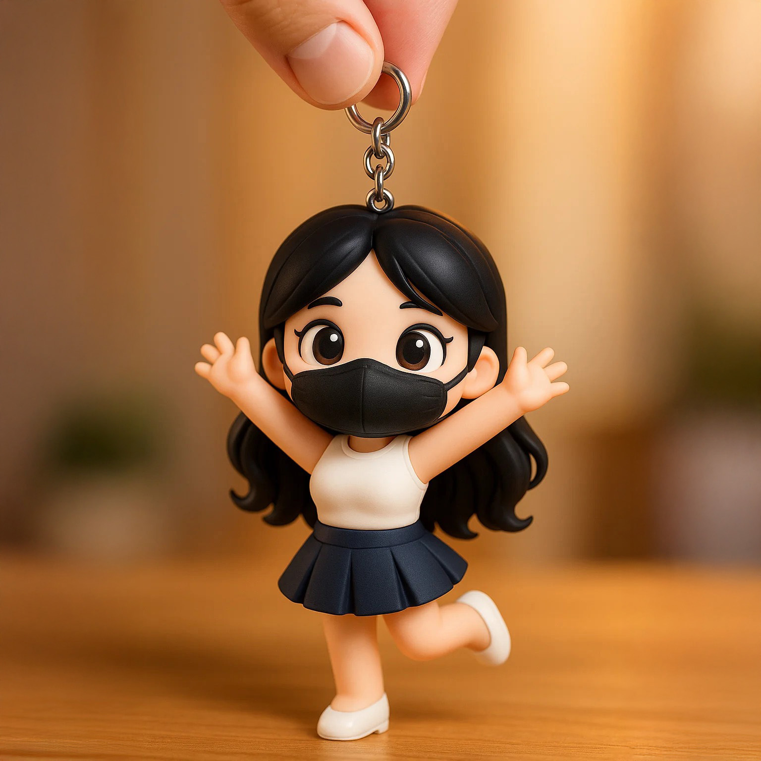 Mini 3D Figurine Keychain Custom Made from Your Photo Creative Gift for Anyone