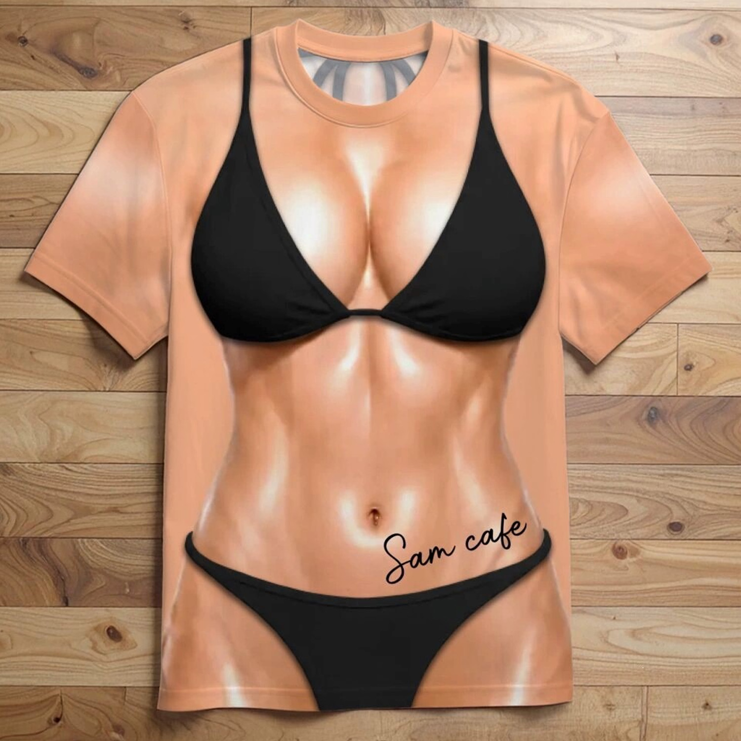 Funny Bikini Body 3D Printed T-Shirt - Novelty Gag Gift for Men & Bachelor Parties