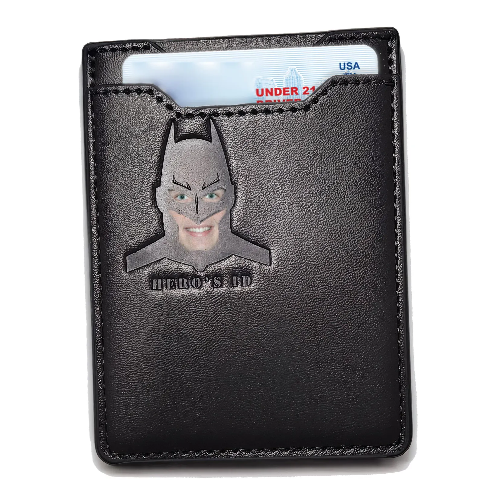 Bat ID Wallet Sleek Superhero Leather Wallet for Men, Perfect Father Day Gift - MyHawaiianShirtsAU