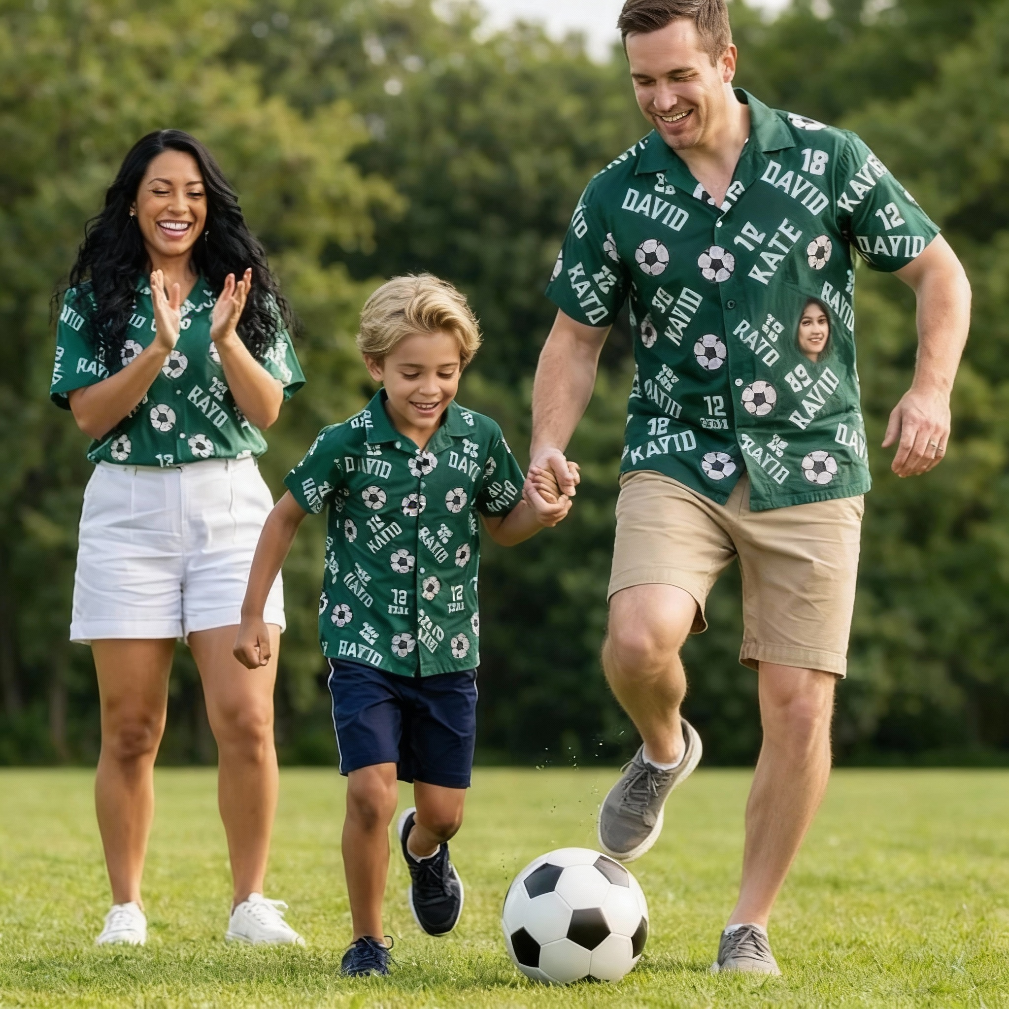 Custom Photo Ball unisex short-sleeve, Funny short-sleeve button-down, hawaiian shirt with ball, Personalized Name/Number