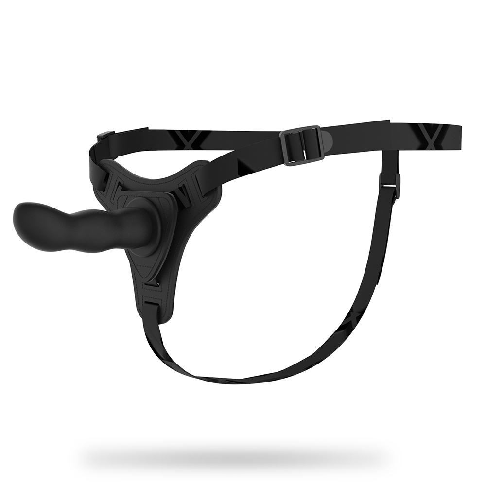 Wearing Leather Pants Style Silicone Penis Dildo