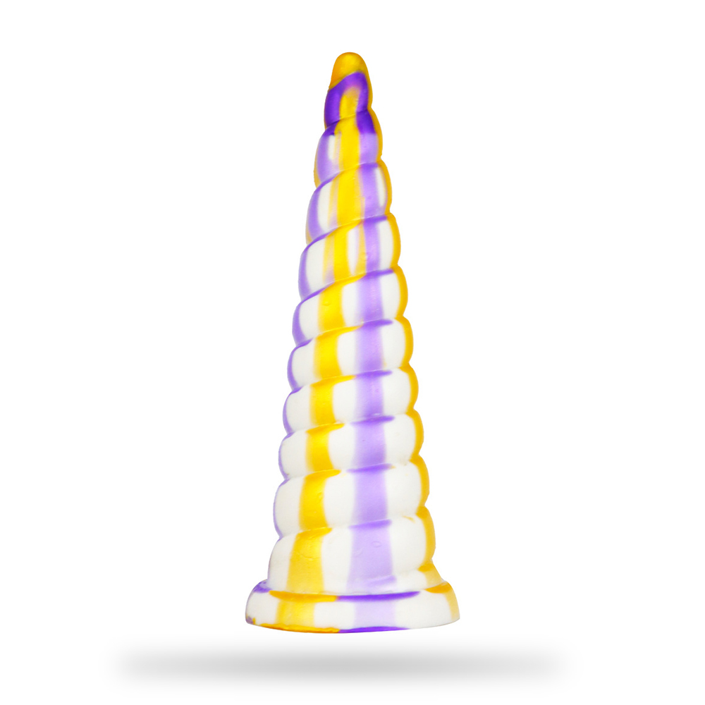 Colorful Threaded Silicone Special-Shaped Artificial Dildo