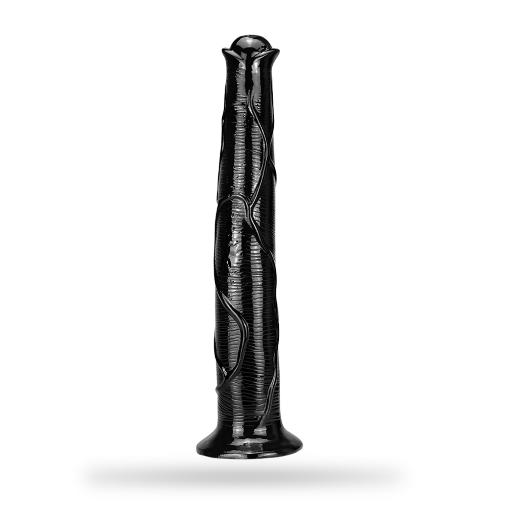 17 Inch Oversized Black Animal Horse PVC Dildo