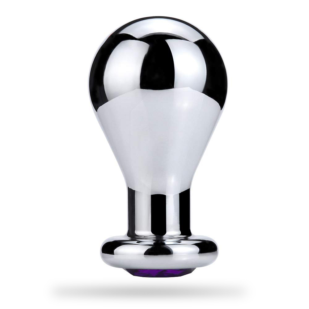 Stainless Steel Large Anal Plug Bulb Shape Jewelry Anal Plug