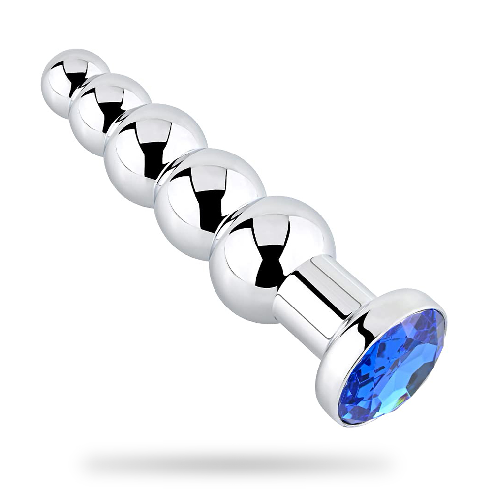 Blue Jewelry Metal Butt Plug Anal Trainer Anal Plug