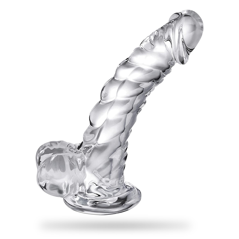 9 Inch Realistic Clear Crystal Dildo With Suction Cup