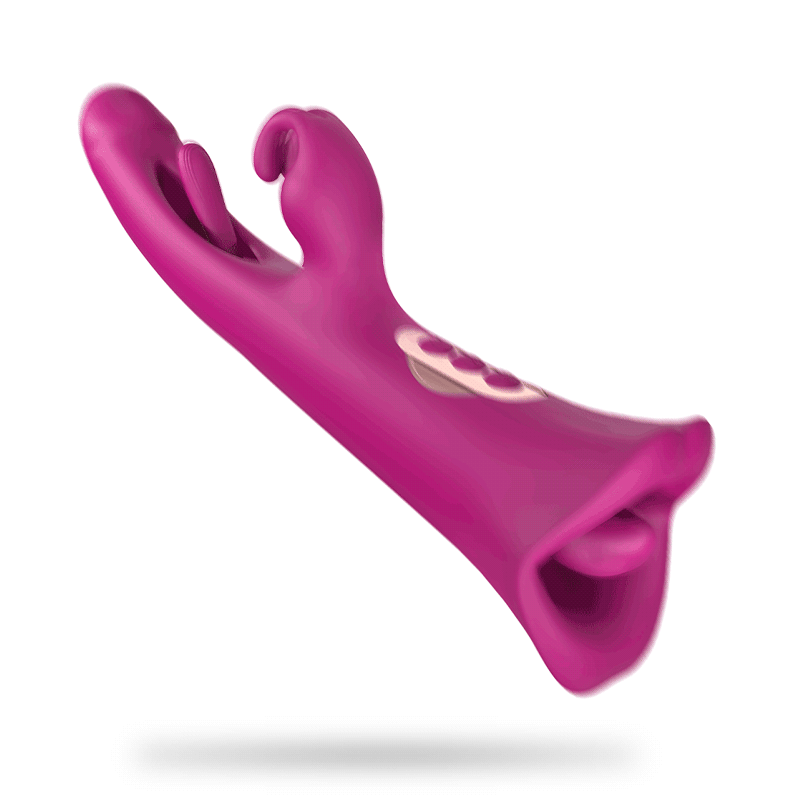 3 in 1 G-spot Vibration Slap Tongue Licking Rabbit Vibrator
