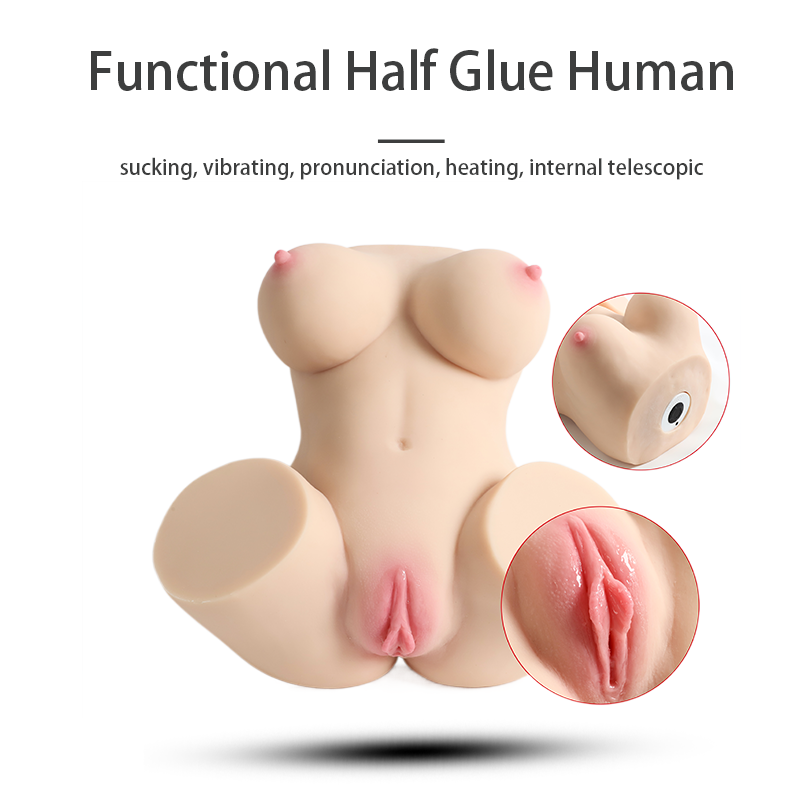 Sucking, Telescopic, Vibrating, Heated Voice Half-Body Simulated Vagina
