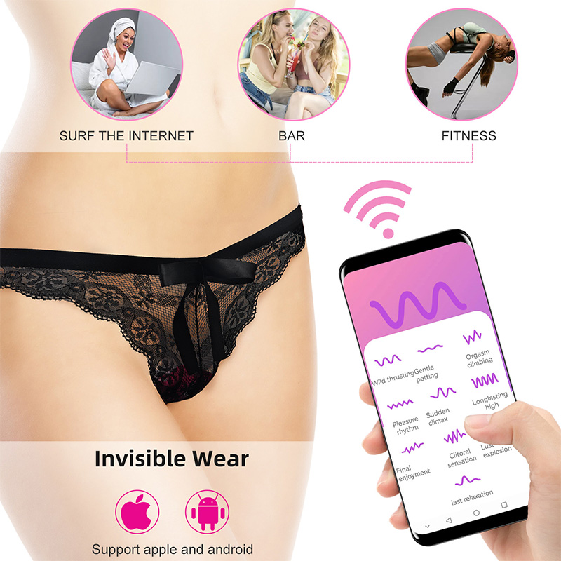 APP Remote Control 10 Vibration Massage Underwear Wearable Jumping Egg Masturbator