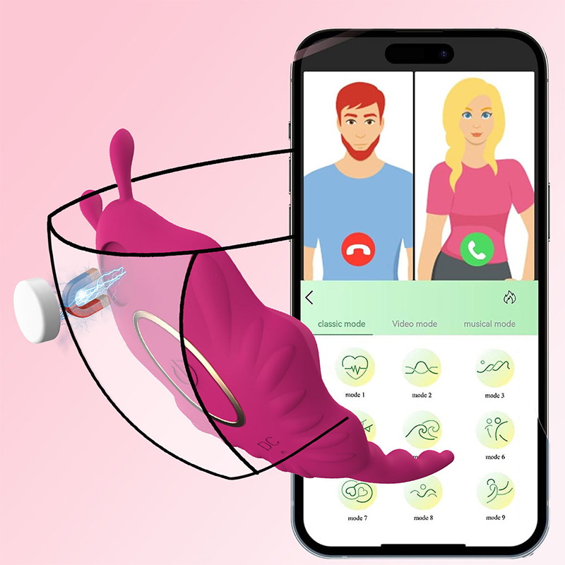 APP Underwear Wearable Magnetic 9 Vibrating Eggs Masturbator