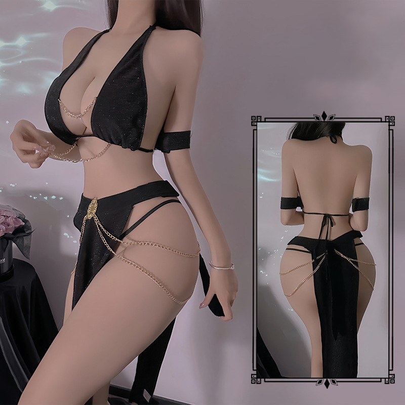 Sexy Queen Fan Ancient Style Egyptian Cat Girl Uniform Sexy Lingerie