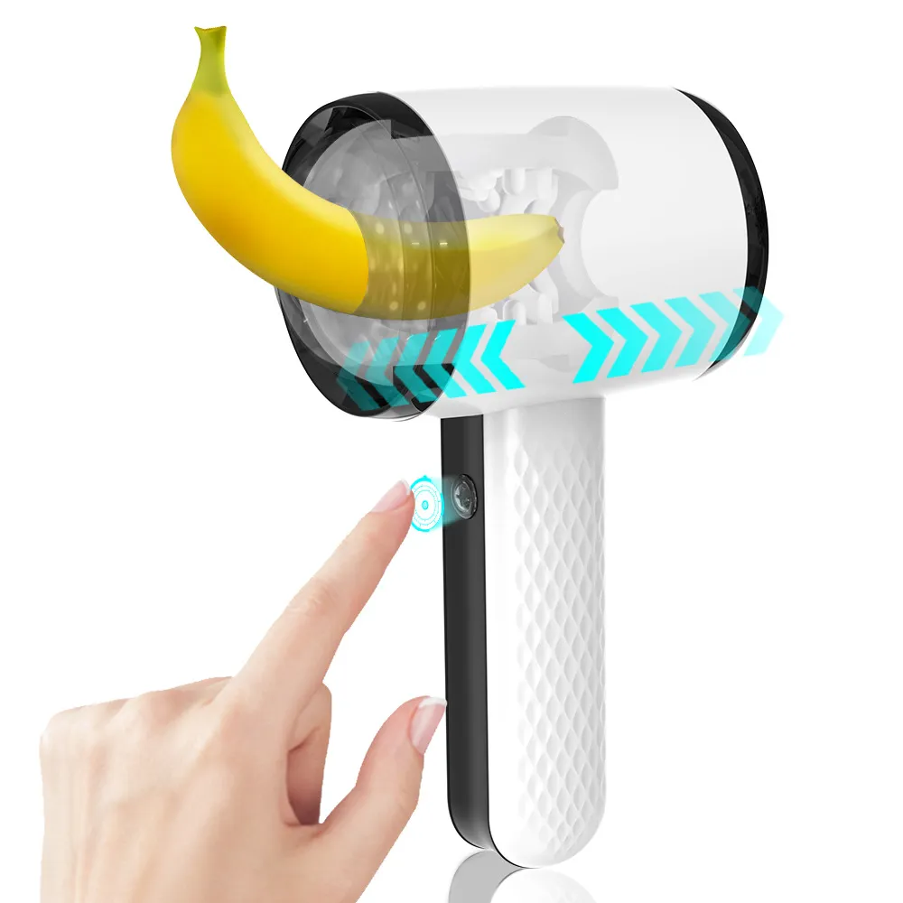 Hair Dryer Portable Male Masturbator 6 Thrusting Vibration Sucking Penis Trainer