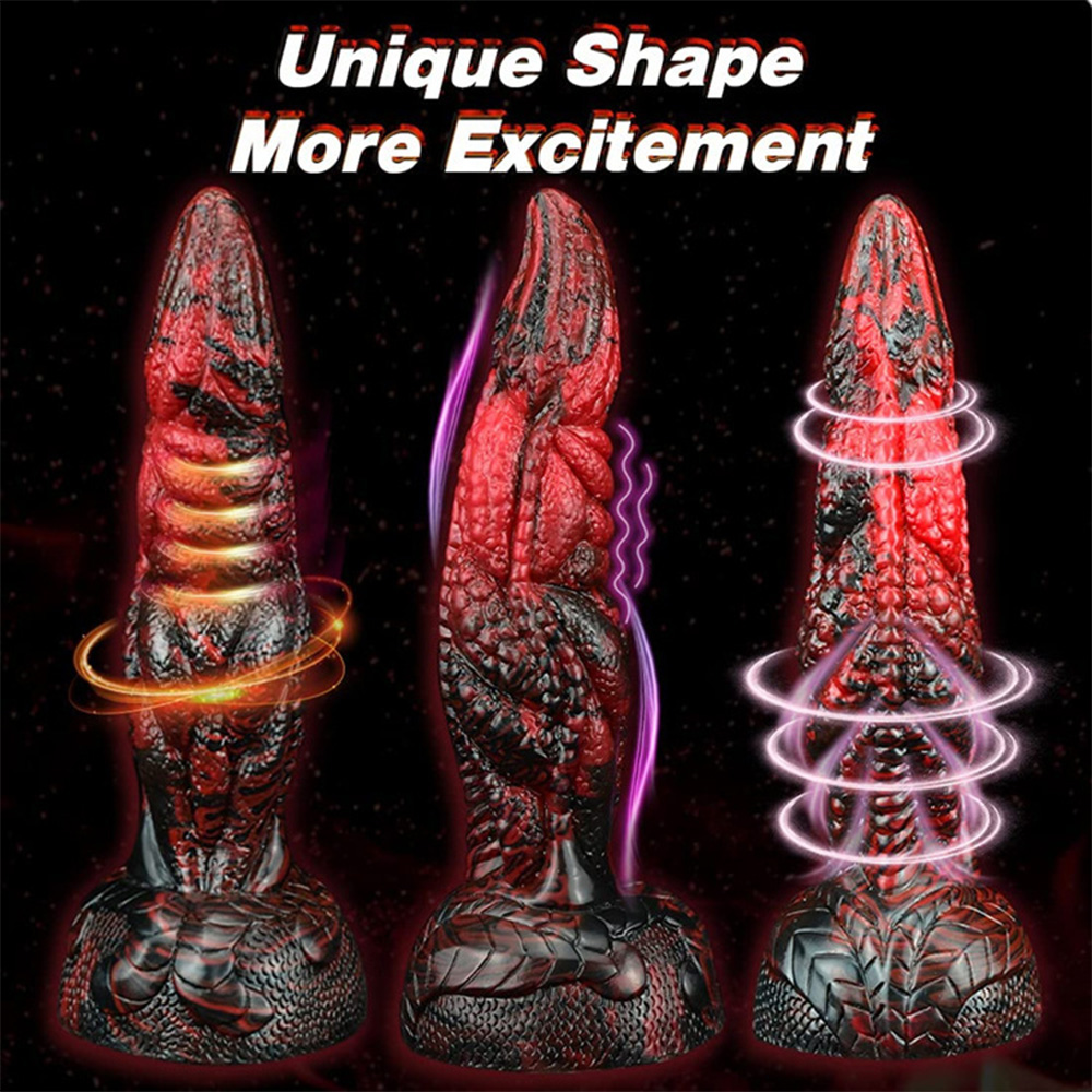 Black And Red Soft Liquid Silicone Penis Dildo