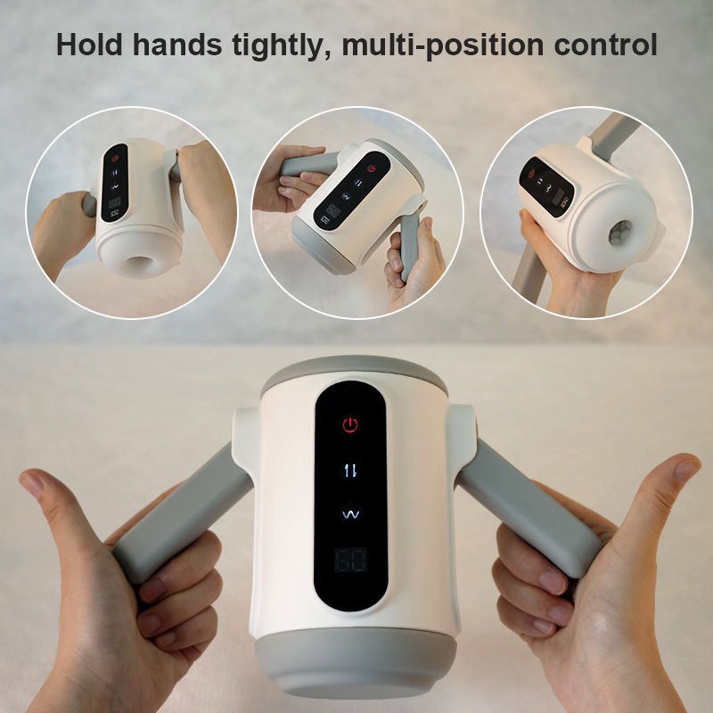 9 Thrusting & Vibration Settings Automatic Male Masturbator with Foldable Handles