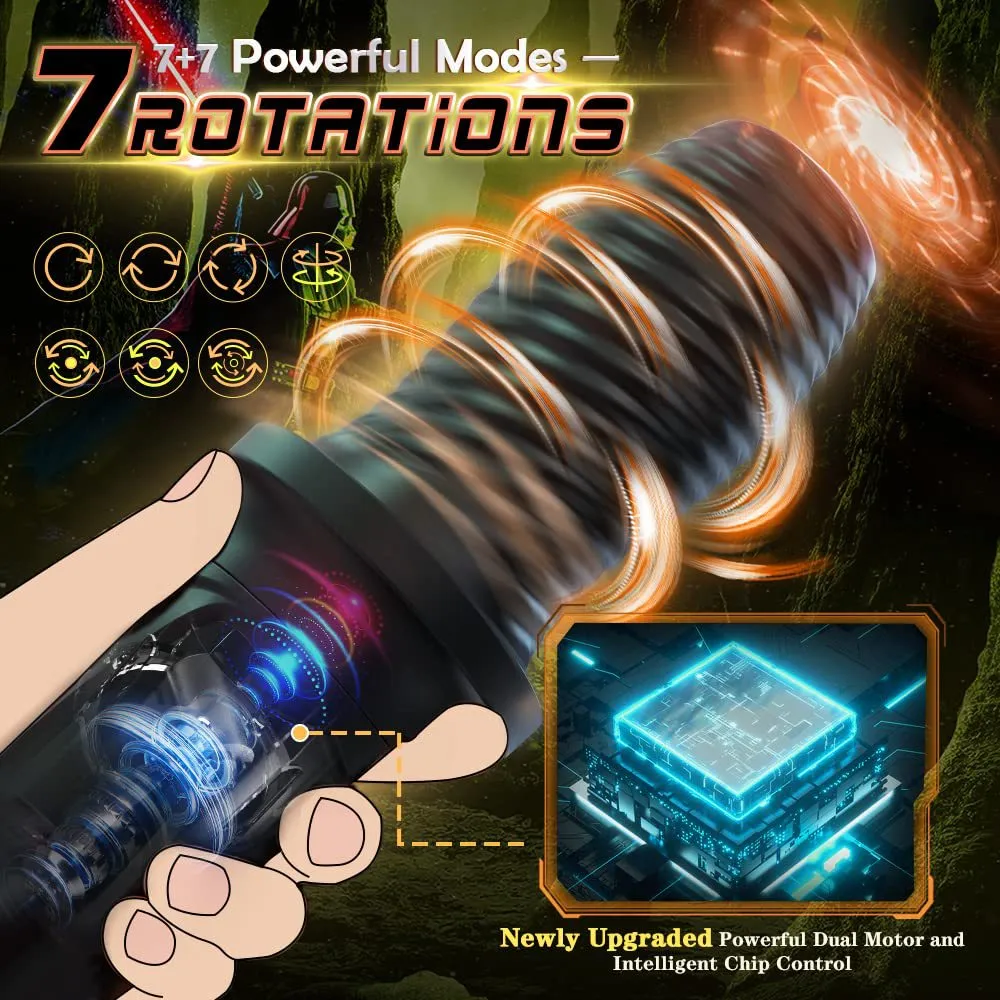 360° Wrapped 7 Rotating Vibrating Handheld Electric Masturbator