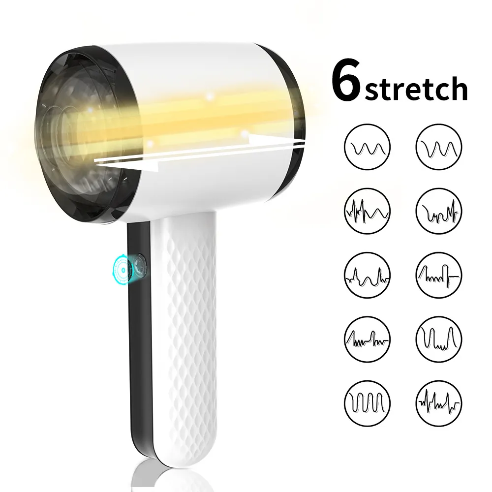 Hair Dryer Portable Male Masturbator 6 Thrusting Vibration Sucking Penis Trainer