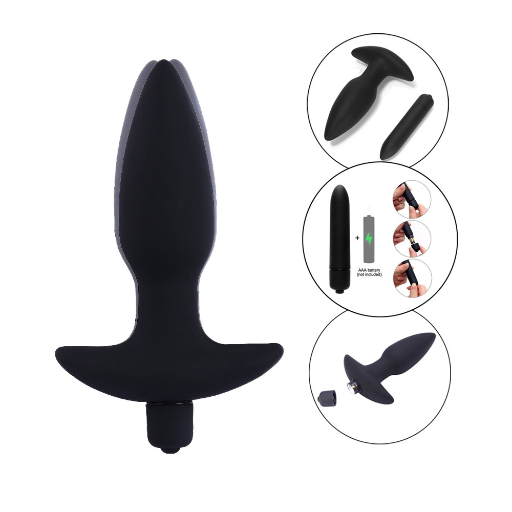 Male Prostate Silicone Vibrating Bullet Anal Plug
