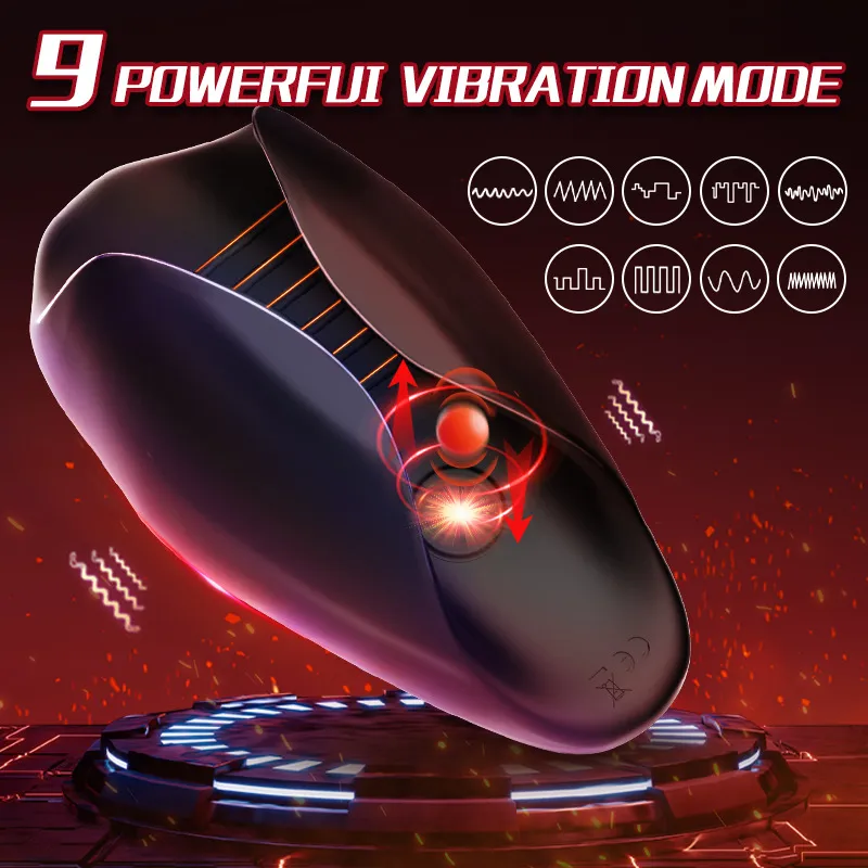Penis Training Male Masturbator 9 Modes, Vibrating Toy Strokers Glans Trainer Stimulator, Mens Machine Masturbators Adult & Games