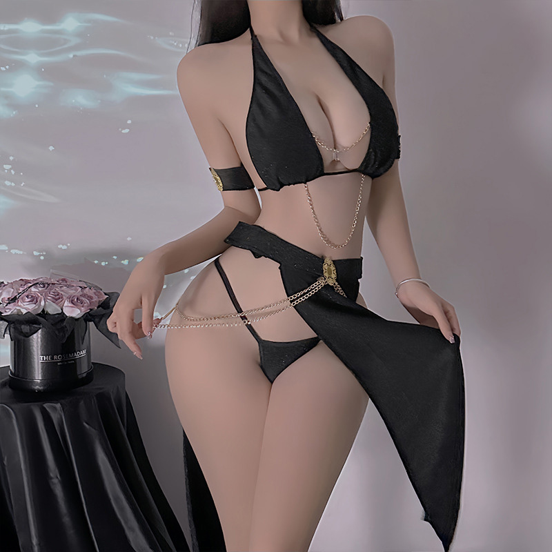 Sexy Queen Fan Ancient Style Egyptian Cat Girl Uniform Sexy Lingerie
