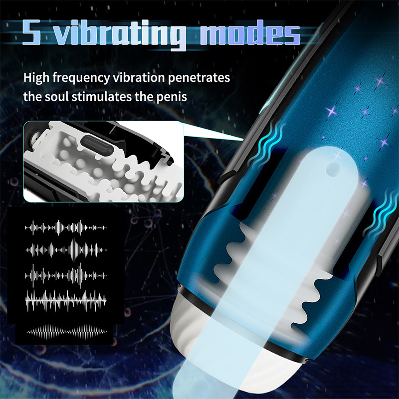 5 Frequency Telescopic Vibration Male Penis Exercise Male Masturbator