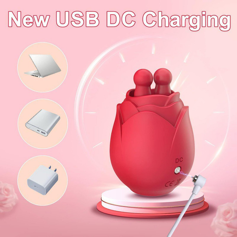 10 Modes Licking Vibrating Rose Nipple Vibrators For Women