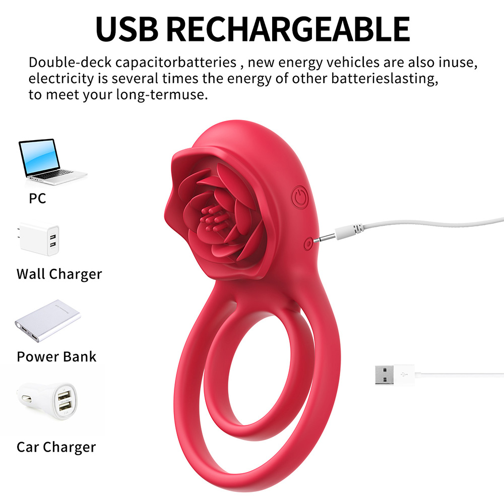 Rose Semen Lock Vibrating Ring