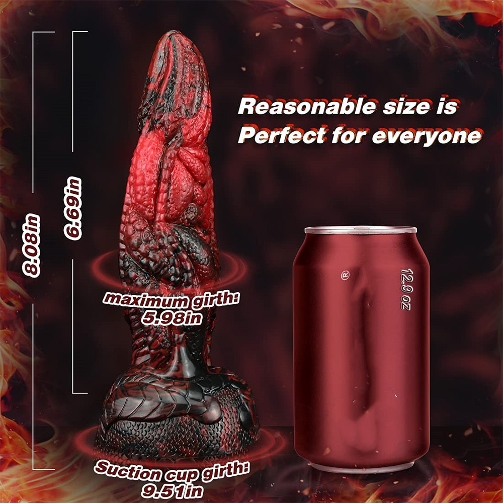 Black And Red Soft Liquid Silicone Penis Dildo