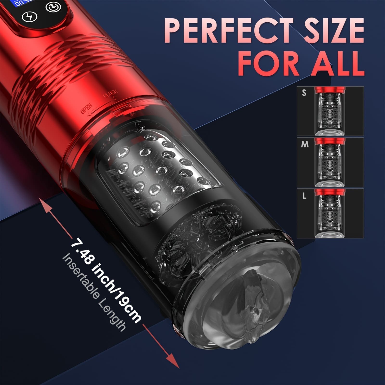 【Best Reputation】3.54'' Diameter Oversized Storm Telescopic LCD Display 6-speed Timing Function Smart Masturbator