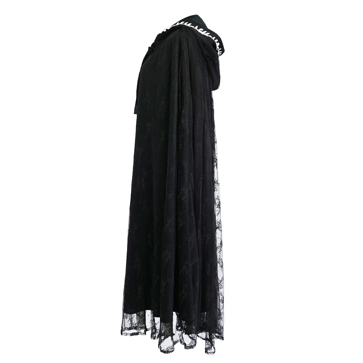 Halloween Party Medieval Lace Cape Gothic Long Hooded Cloak