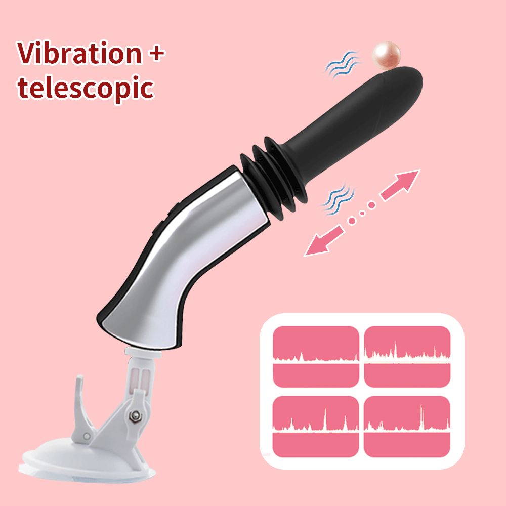4-Frequency Vibration + Telescopic Female Masturbation Vibrator Dildo
