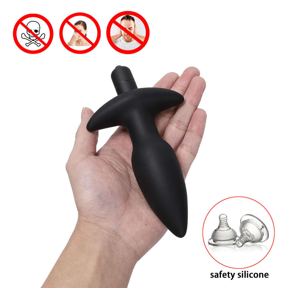 Male Prostate Silicone Vibrating Bullet Anal Plug