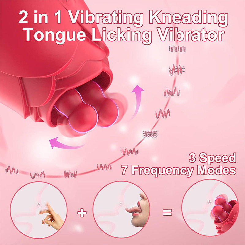 10 Modes Licking Vibrating Rose Nipple Vibrators For Women