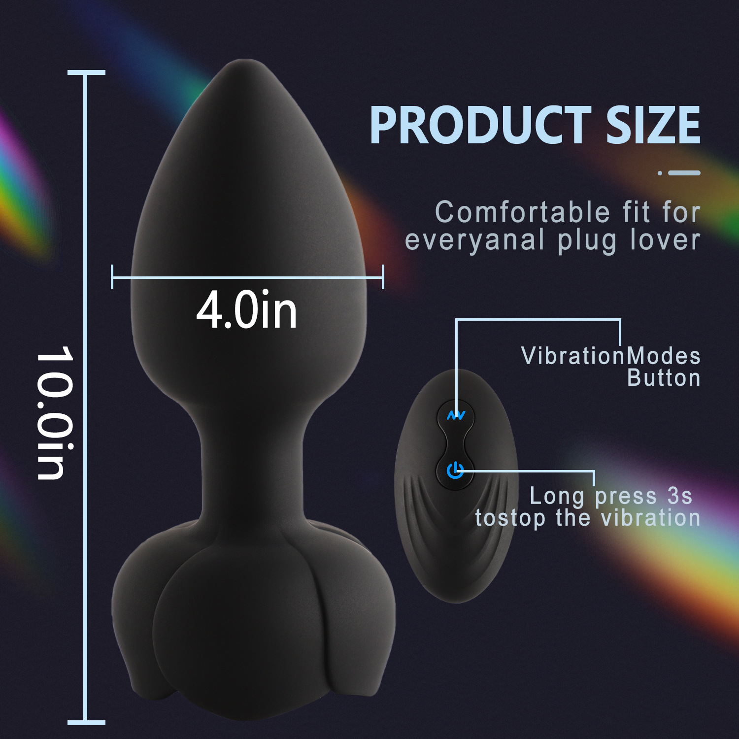 Wireless Remote Control Electric Vibrating Illuminated Silicone Butt P