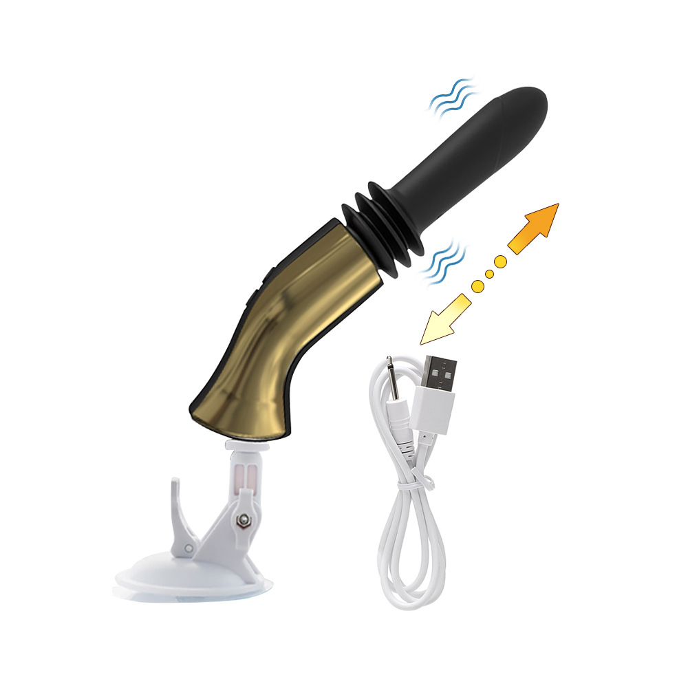 4-Frequency Vibration + Telescopic Female Masturbation Vibrator Dildo
