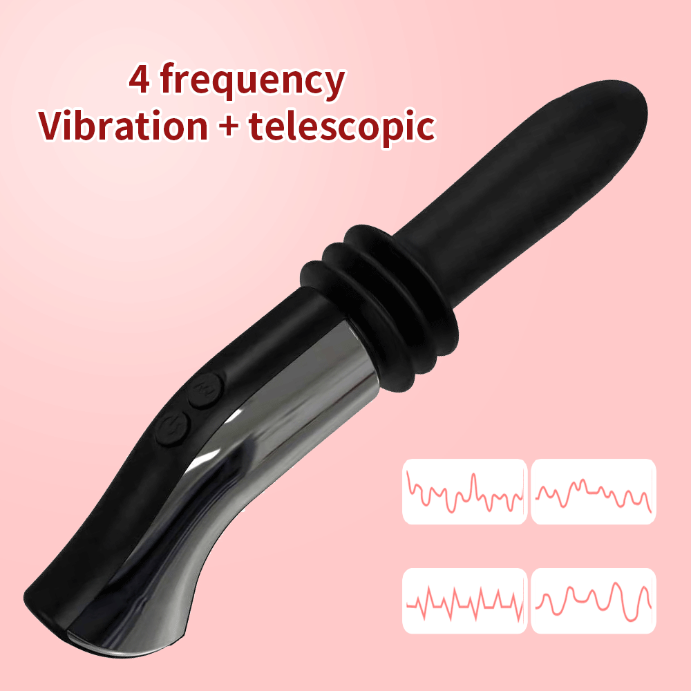 4-Frequency Vibration + Telescopic Female Masturbation Vibrator Dildo