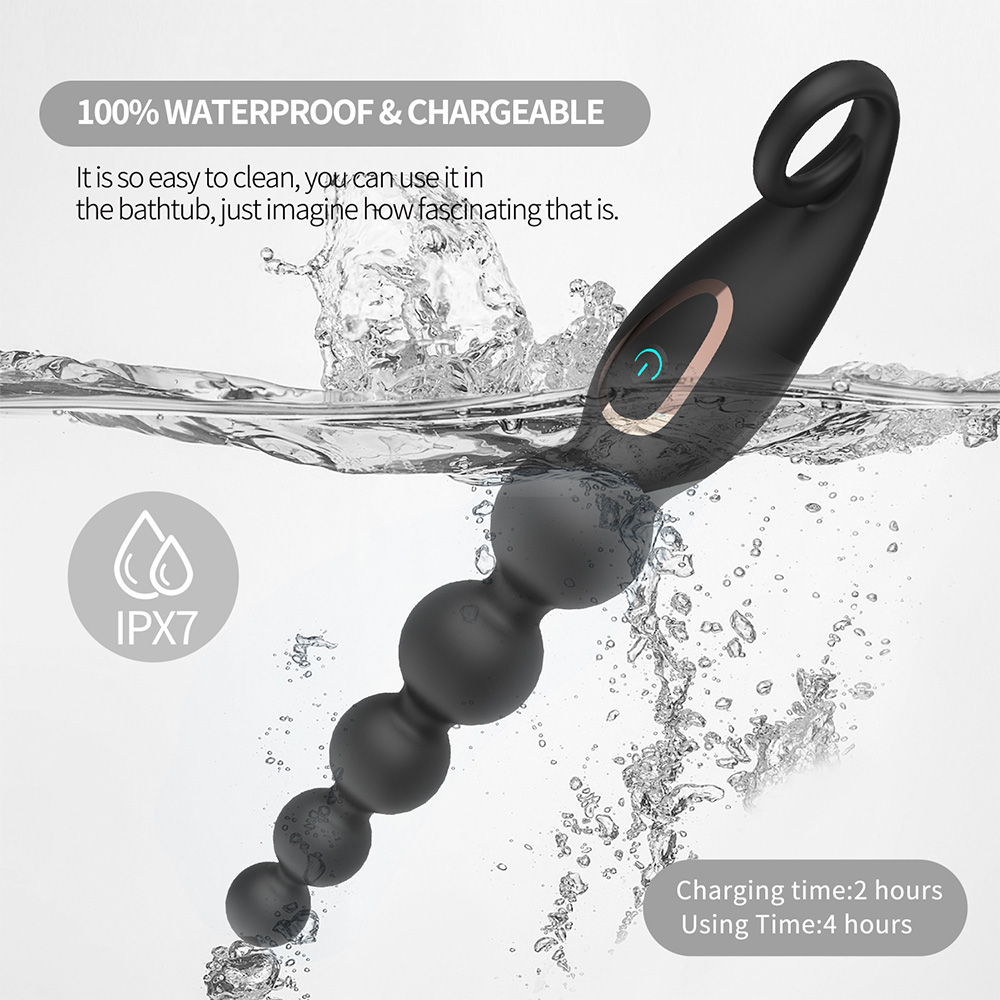 7 Frequency Vibration Anal Plug With Beads In The Back Chamber