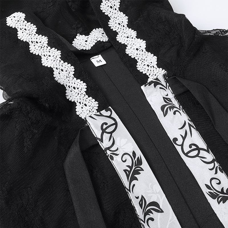 Halloween Party Medieval Lace Cape Gothic Long Hooded Cloak